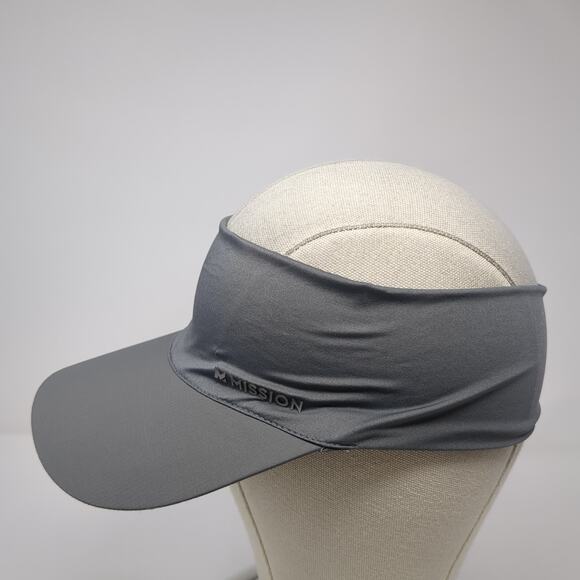 Mission Fitted Sun Visor Hat Solid Gray One Size Stretch Outdoor - Picture 3 of 10